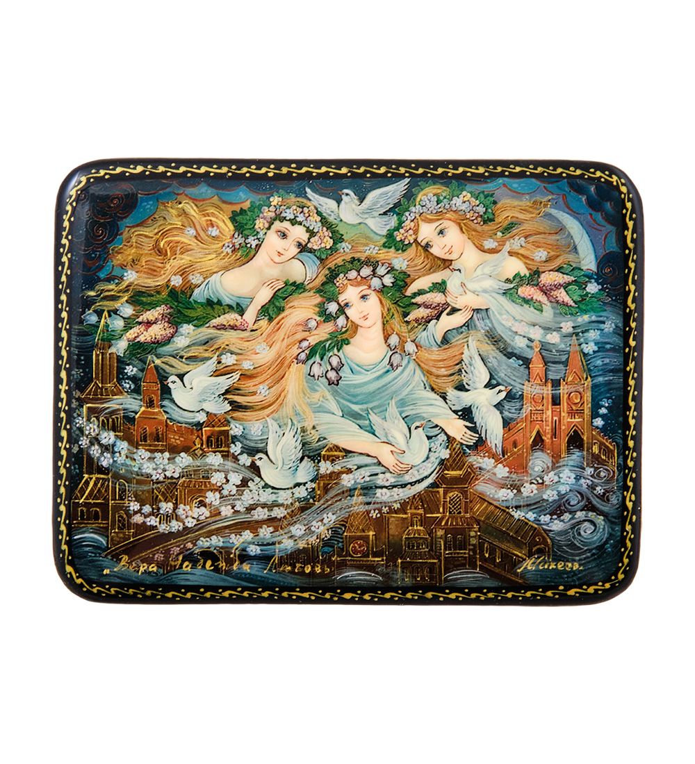 ШК-19/40 Шкатулка в технике декупаж «Вера, Надежда ,Любовь» (10х8х3,5)