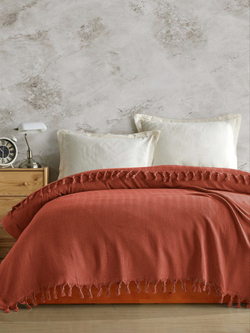 Плед-покрывало из хлопка Berlino, цвет Терракот