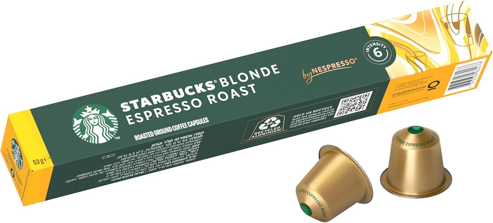 Кофе в капсулах Starbucks By Nespresso Blonde Espresso, 1 упаковка по 10 штук - STARBUCKS