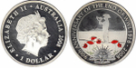 1 доллар. Первая мировая война 90 лет окончания 1918-2008. Австралия. 2008 год. Серебро. PROOF