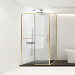 Душевой уголок Слим Софт (Slim Soft) Vincea VSR-1SS1014CLG, 1400*1000, брашированное золото, стекло прозрачное