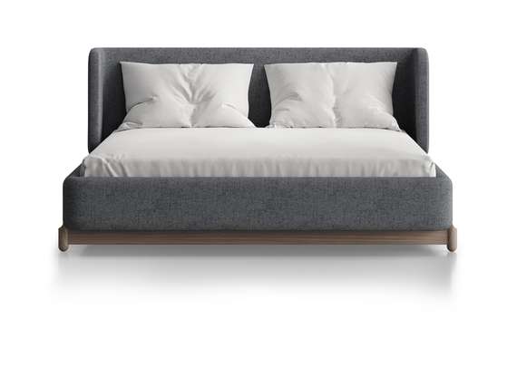 Кровать Basic спальное место 140*200 см (серый, рогожка)