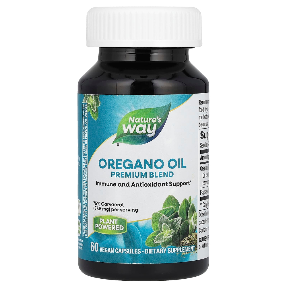 Nature's Way, масло орегано, 60 веганских капсул