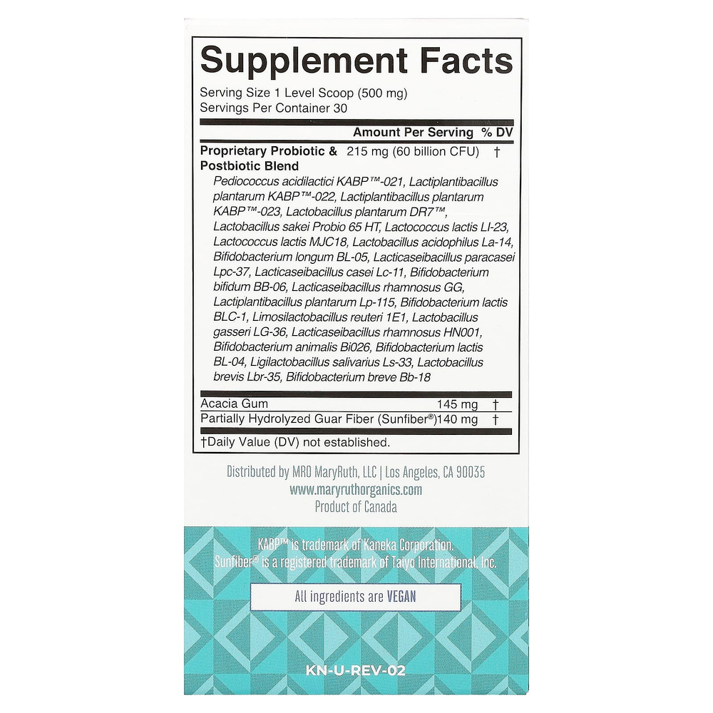 MaryRuth's, средство 3 в 1 для ежедневного приема, от эпизодических газообразования и вздутия живота, без вкусовых добавок, 60 млрд КОЕ, 15 г (0,5 унции)