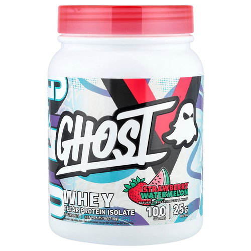 Ghost, Whey, чистый изолят протеина, со вкусом клубники и арбуза, 710 г (1,57 фунта)