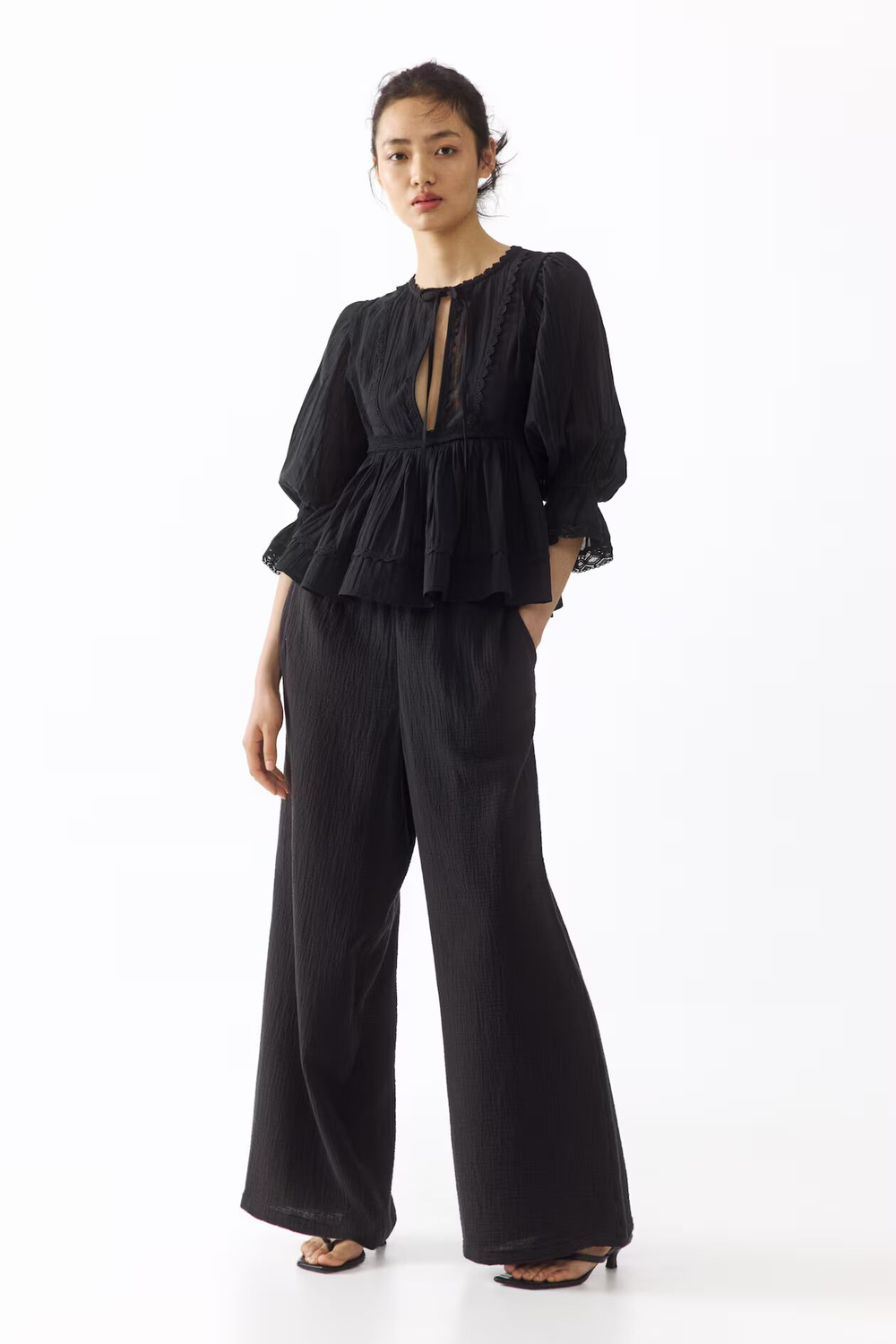 Брюки из муслина прямого кроя - H&M