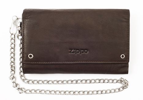 Кожаный бумажник байкера ZIPPO 2005129, brown
