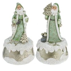 GAEM Фигурка декоративная с музыкой "Дед Мороз", L10 W10 H18 см, 2в.
