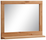 Зеркало настенное 60х50, Джосси, прямоугольное, деревянная рама с полкой, коричневое, Dipriz