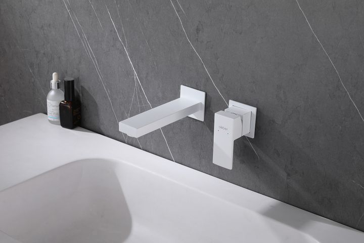 Смеситель ABBER Daheim AF8212W для раковины скрытого монтажа, белый матовый