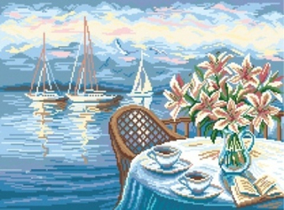 "Утренний кофе"-1869 канва с рисунком