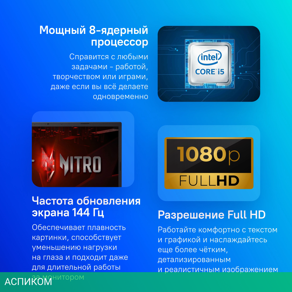 Ноутбук Acer Nitro V 15 ANV15-51-55MP