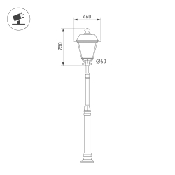 Светильник OXOR-GRADUA-LUZ-C-460x750-35W Day4000 (BK, 120 deg, 230V) IP65 (Arlight, -) 052441