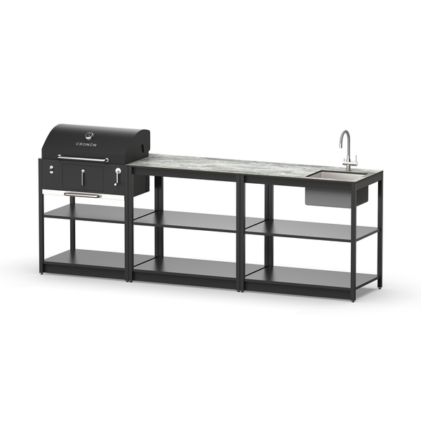 Мангальный комплекс Lounge M-106SB, 2.6 м, черный/серый каспий