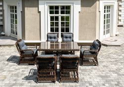 "Цесена" обеденная группа плетеная из искусственного ротанга, цвет коричневый