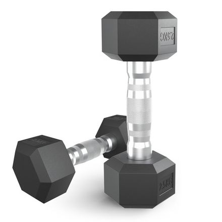 Гантель гексагональная UNIX Fit обрезиненная 2,5 кг, 2 шт.