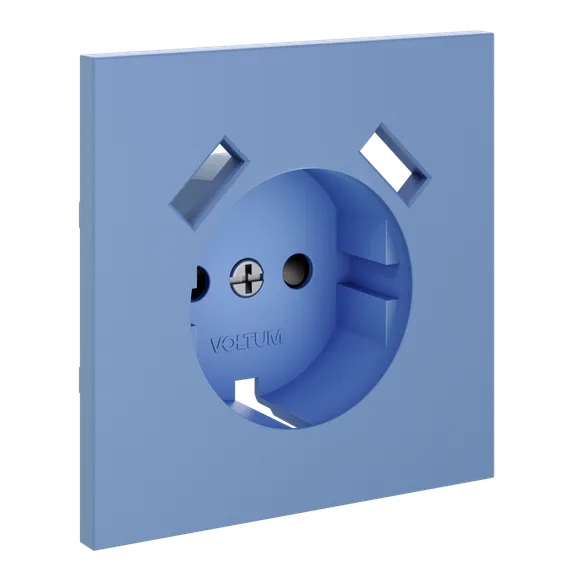 Накладка для розетки с заземлением и защитными шторками, с USB A+A, S70 (деним) vls000915