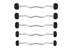 Комплект изогнутых фиксированных обрезиненных штанг 5 шт от 10 до 30кг