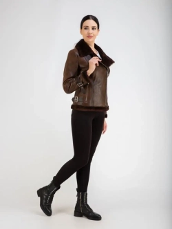 Дубленка авиатор натуральная короткая Турция