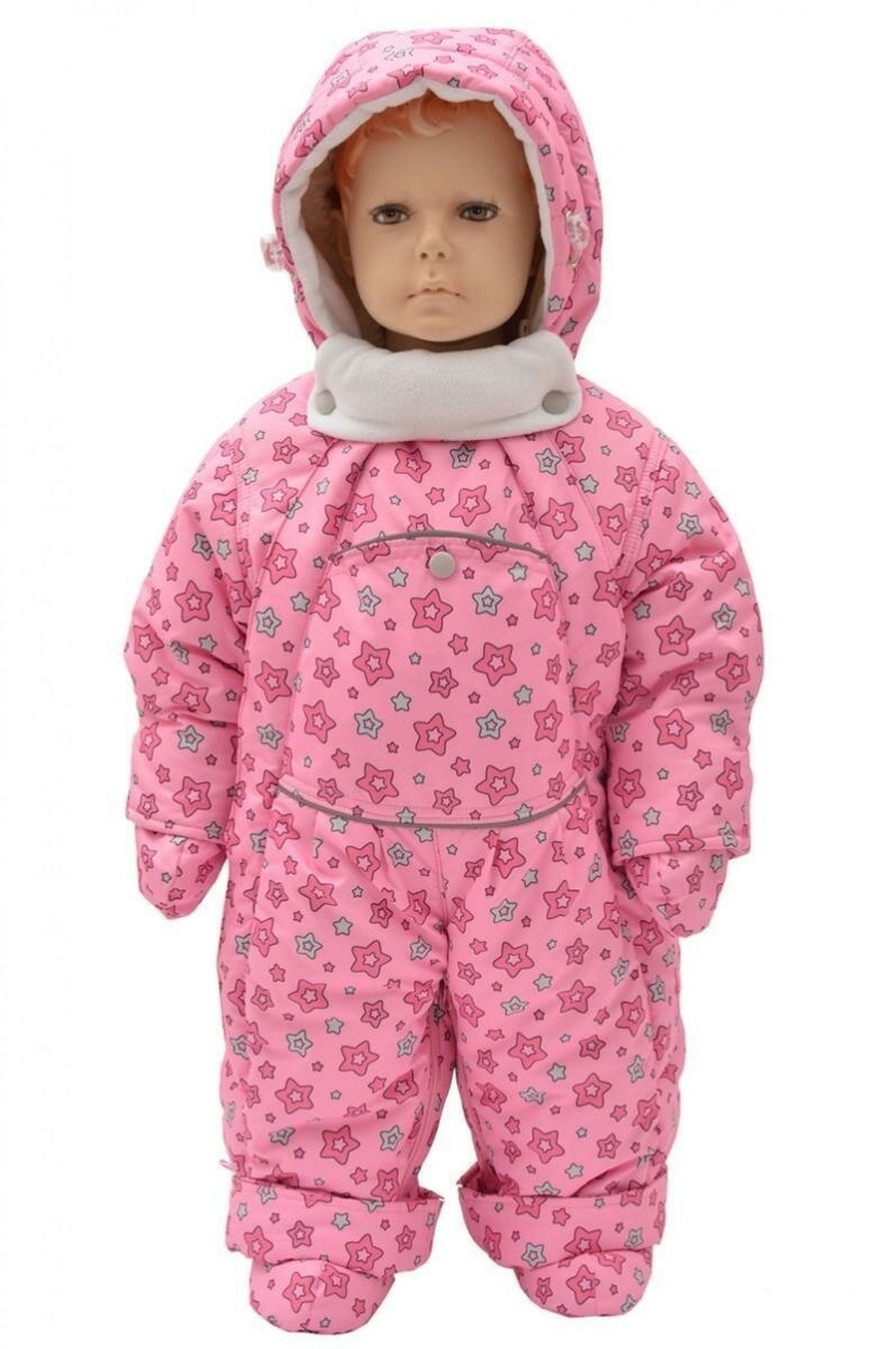 Комбинезон-трансформер с отстёг.мех. "Звёзды" р.74, розовый (Rusland) А 72-18