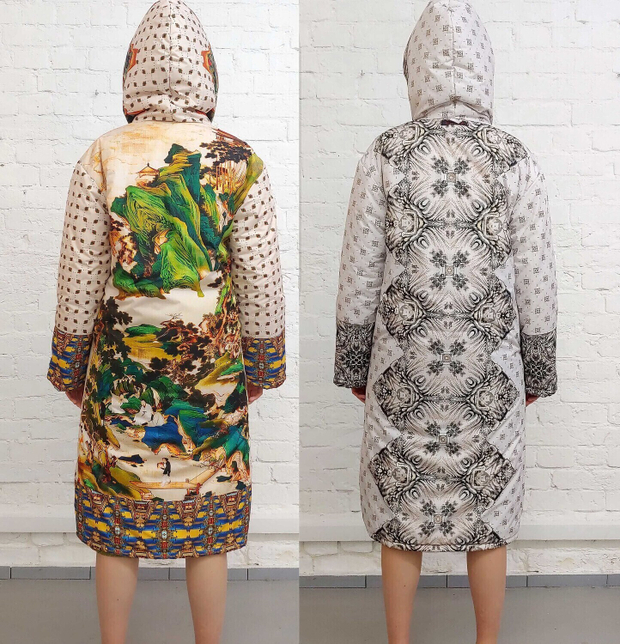 Двустороннее пальто-парка "Графический Китай"
