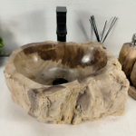 Раковина из окаменелого дерева OD-64494 42*37*16 0174