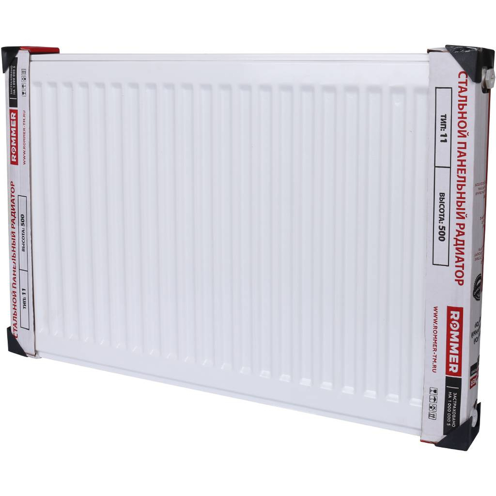Радиатор панельный профильный ROMMER Ventil тип 11 - 500x800 мм (подключение нижнее, цвет белый)