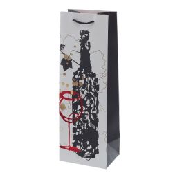 GAEM Пакет подарочный для бутылок (бумага 210г/м2, блок микс 12шт), L12 W9 H35 см, 4в.