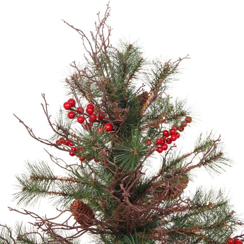 Ёлка «Лапландия» 210 см, ПВХ+леска, шишки, ягоды (821 ветка)