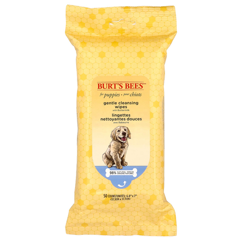 Burt's Bees, нежные очищающие салфетки с пахтой, для щенков, 50 шт.