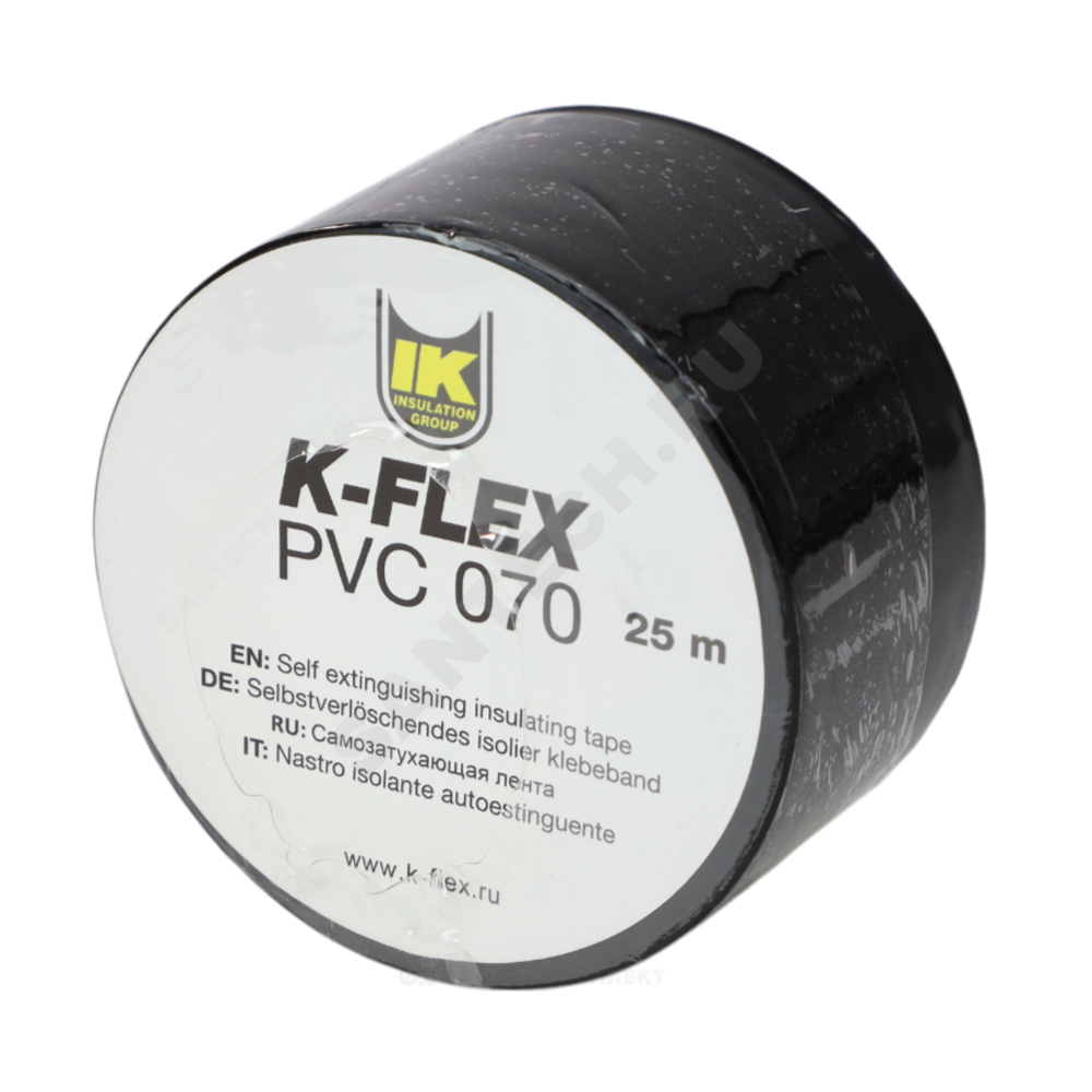 Лента ПВХ PVC AT 070 38мм х 25м черная самоклеящаяся K-flex 850CG020001