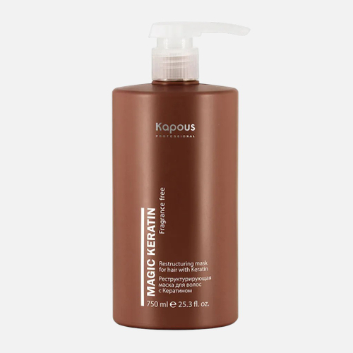 Реструктурирующая маска для волос с кератином Kapous Magic Keratin 750 мл