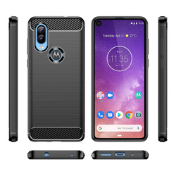 Чехол в стиле карбон на смартфон Motorola Moto P50, серия Carbon от Caseport