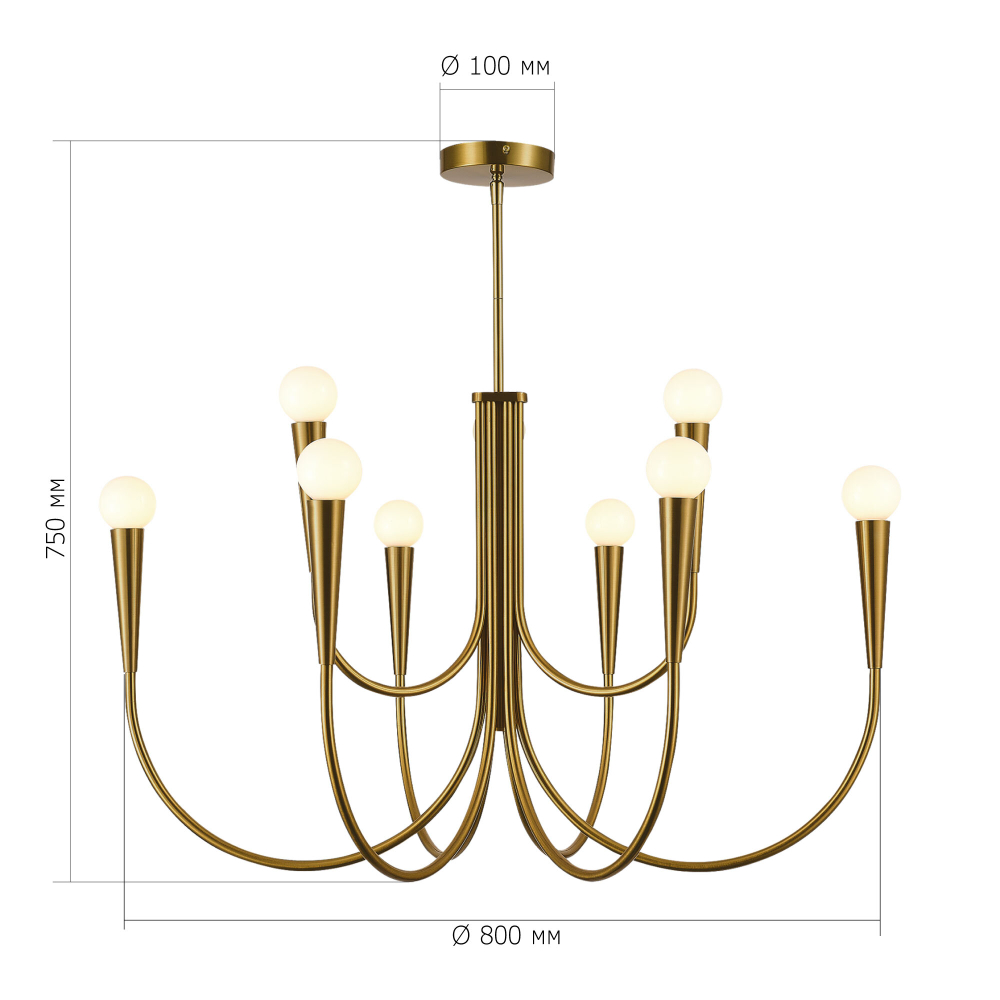 SL1243.303.09 Светильник подвесной ST-Luce Латунь E14 9*60W DUTCHESS