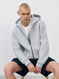 Худи зип с начесом (бетон)