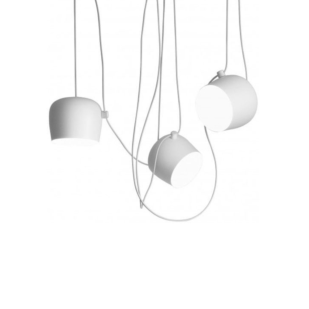 Pendant design lamp  AIM by Flos (3 lampshade ,  White)