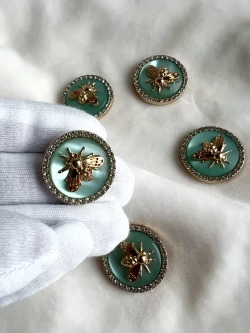 Декоративные металлические пуговицы Жуки-Пчела