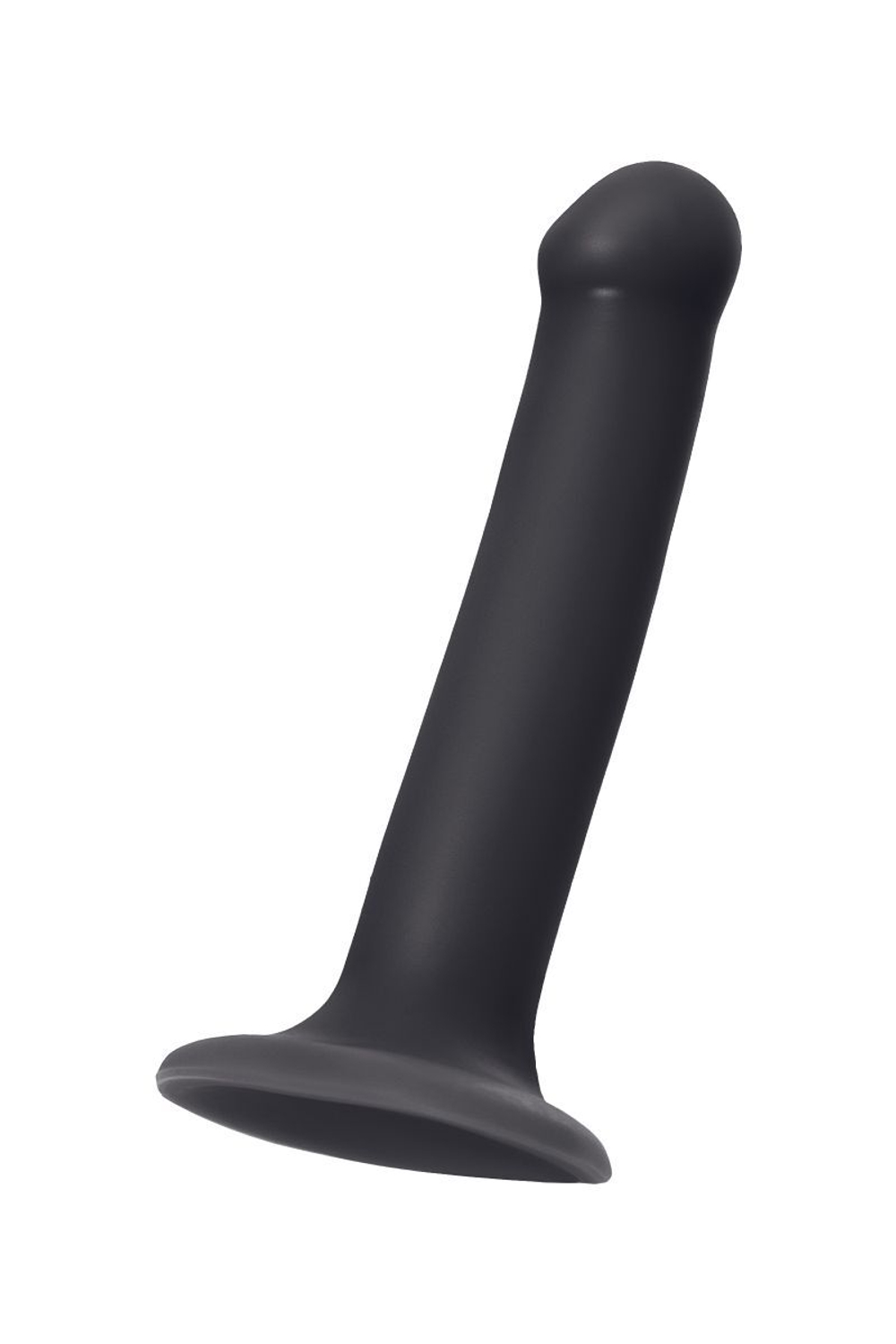 Черный фаллос на присоске Silicone Bendable Dildo M - 18 см. (Цвет: черный)