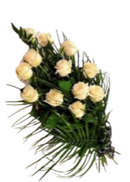 Букет "16 белых роз, папоротник"