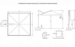 Зонт для кафе профессиональный Banana Plus Dickson, 300х300 см