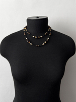 Бусы чёрные с бордовыми вставками Monet