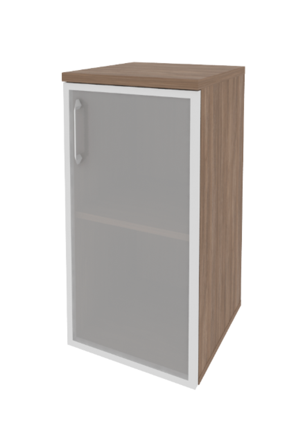 Шкаф низкий узкий со стеклом в раме Onix