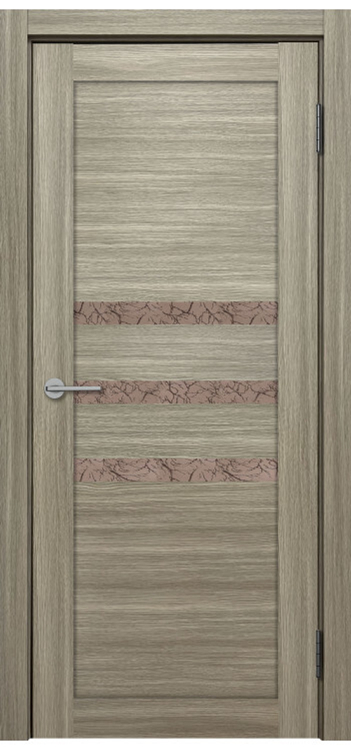 Межкомнатная дверь Велюкс 2 Ясень сноу / Цвет Тон Неаполь / Остекление "Гранит бронза" / Двери Верда