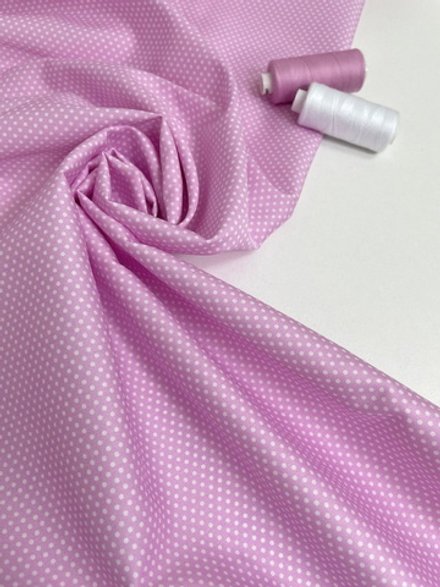 Коттон сорочка принт горох мелкий, розовый/белый NB#60