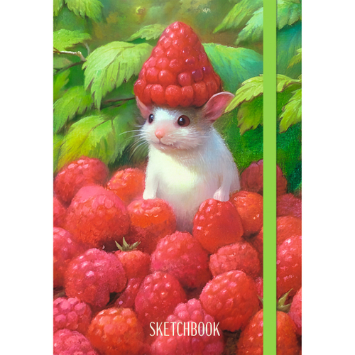 Скетчбук А5 80 л. на резинке ЭКСМО В малине (СК5805535)