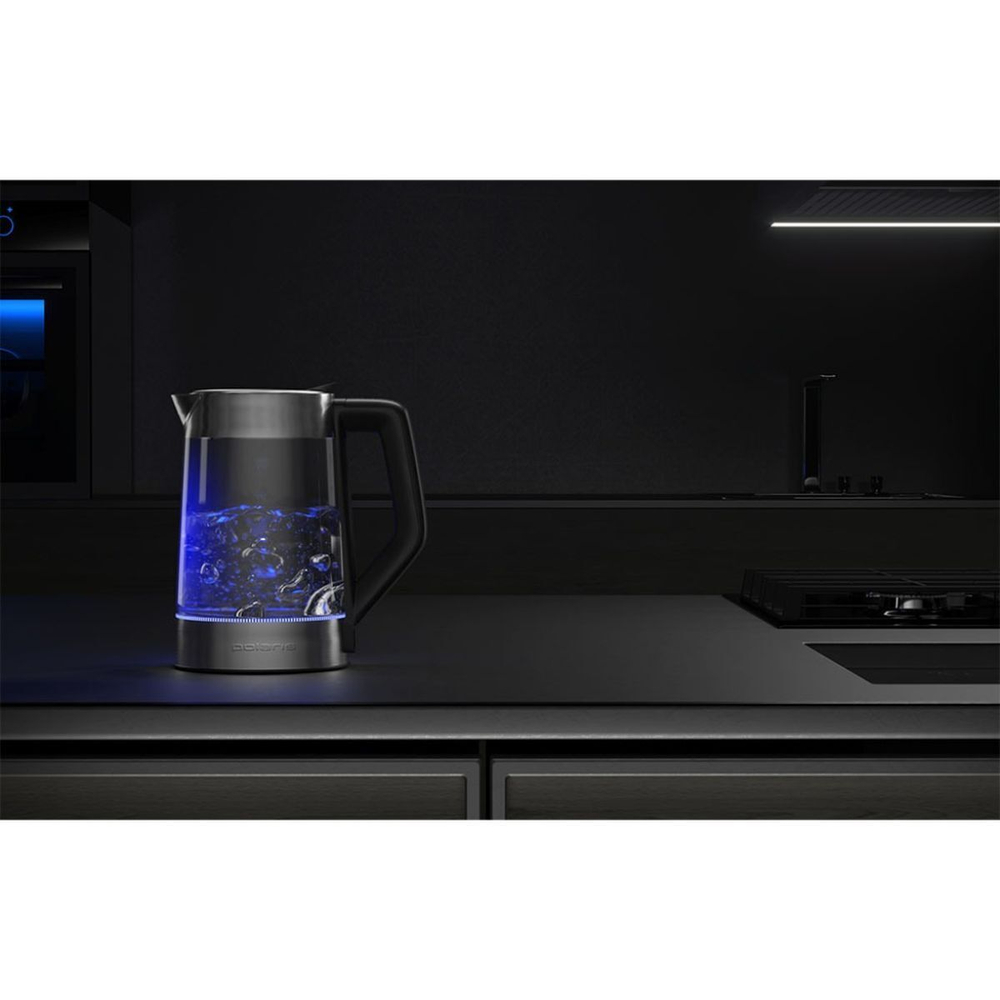 Чайник электрический Polaris, PWK 1702CGL, чер, 1.7 л, 1850 Вт, ск нагр элем, стекло