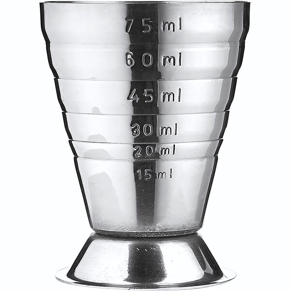 Джиггер «Пробар» с делениями;сталь нерж.;75мл;D=52,H=75мм;серебрист. (Цвет: серебристый)
