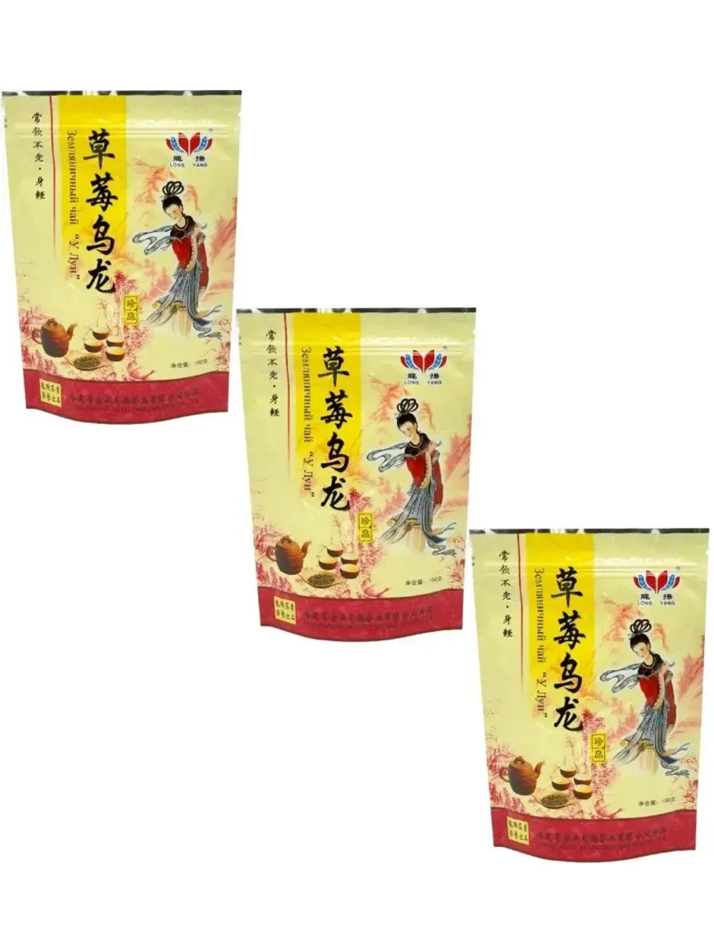 Земляничный чай Улун 100 г * 3 штуки