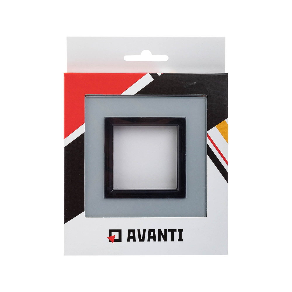 Рамка из натурального стекла, ,"Avanti", светло-серая, 1 пост (2 мод.)