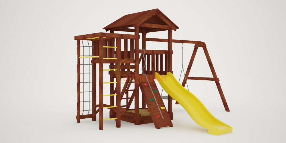 Детский игровой комплекс с качелями гнездо 100 см "Мастер" - 3 (окрашен)